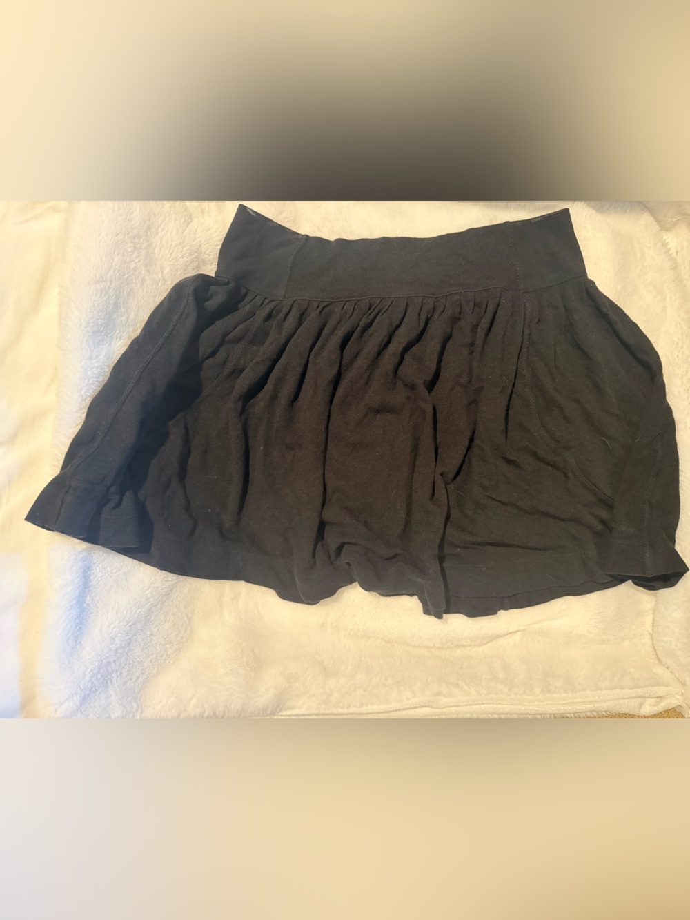 Free People Black Gathered Waist Mini Skirt